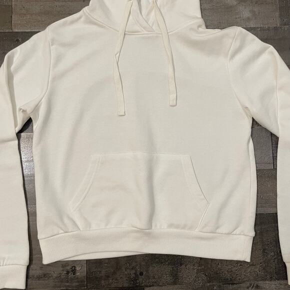 Forever 21 Cream Hooded Pullover Sweatshirt Everyday Basic Hoodie Women's Size S - Picture 9 of 12
